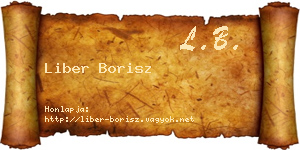 Liber Borisz névjegykártya